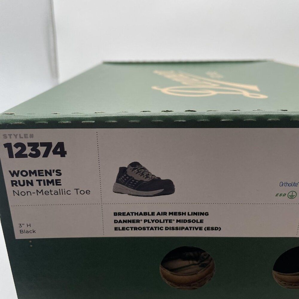 Danner Run Time Sneakers Womens Sz 8.5 Black Gray Non Metallic Toe Work‎ Comfort - Picture 11 of 11